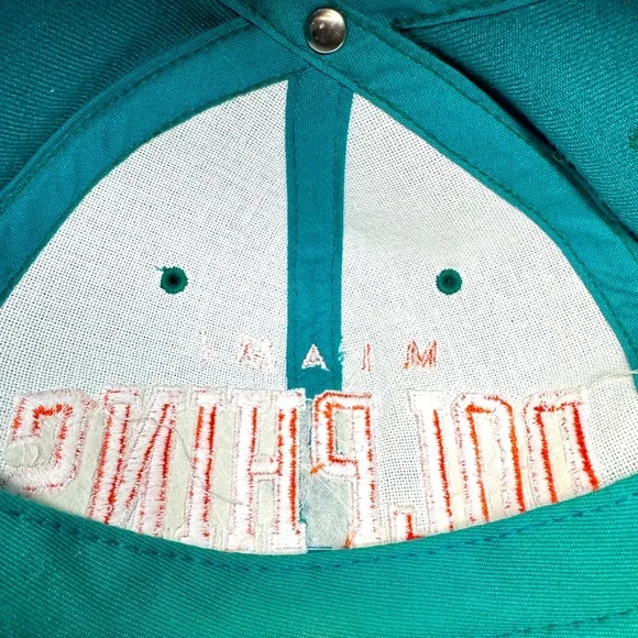 Rare Vintage 90s Miami Dolphins Starter Arch 100% Wool Snapback Hat - Picture 7 of 12